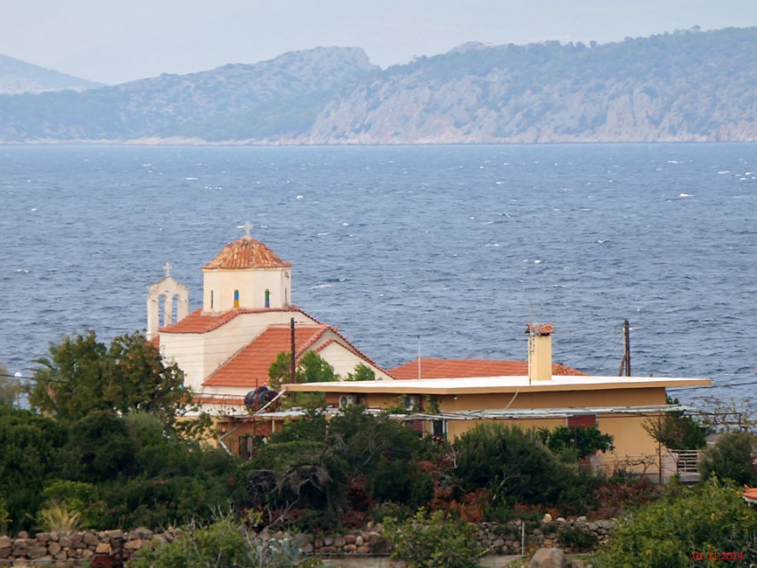 Церковь Георгия Победоносца, Агиос Георгиос (Аттика (Ἀττική), Греция). общий вид в ландшафте