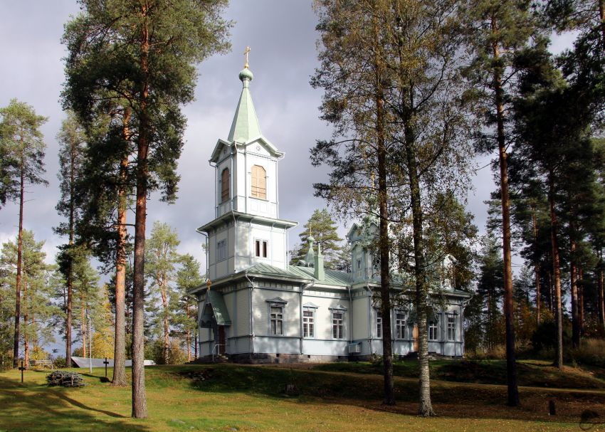 Церковь Тихвинской иконы Божией Матери, Вийниярви (Северная Карелия, Финляндия). общий вид в ландшафте