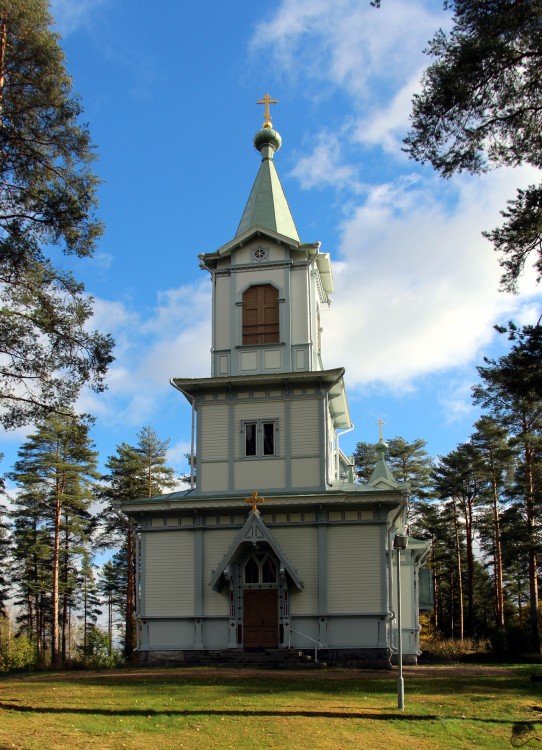 Церковь Тихвинской иконы Божией Матери, Вийниярви (Северная Карелия, Финляндия). общий вид в ландшафте