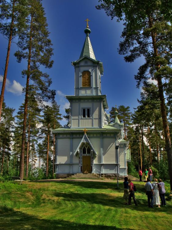 Церковь Тихвинской иконы Божией Матери, Вийниярви (Северная Карелия, Финляндия). общий вид в ландшафте