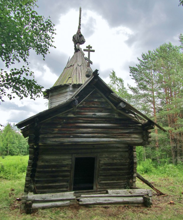 Яблонь-Горка, урочище. Неизвестная часовня. фасады, вид с запада