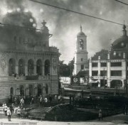 Церковь Николая Чудотворца ("Верхнепосадская"), Справа виден купол Никольской Верхнепосадской церкви (церковь Николая Чудотворца) Источник: https://pastvu.com/p/279396<br>, Нижний Новгород, Нижний Новгород, город, Нижегородская область