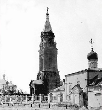 Церковь Вознесения Господня, Вахитовский район (Казань, город, Республика Татарстан). архивная фотография, Вознесенская церковь справа. Снято в конце XIX в. С сайта  http://valera-1458.livejournal.com/45482.html