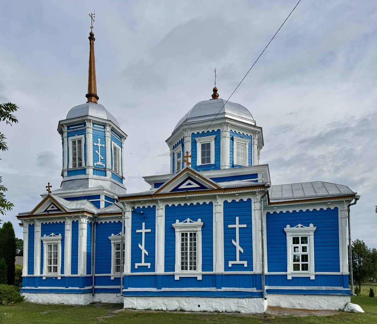 Южный фасад, фасады. Церковь Троицы Живоначальной, Местковичи (Пинский район, Беларусь, Брестская область)