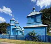 Церковь Успения Пресвятой Богородицы, Колокольня и церковь, вид с северо-запада<br>, Ольпень, Столинский район, Беларусь, Брестская область
