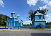 Церковь Успения Пресвятой Богородицы, Общий вид церкви и колокольни с севера<br>, Ольпень, Столинский район, Беларусь, Брестская область