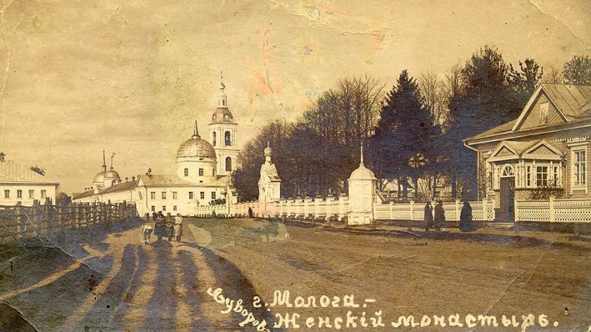 Мологский Афанасьевский монастырь, Молога (акватория Рыбинского водохранилища) (Рыбинский район, Ярославская область). архивная фотография, Фото с сайта: http://www.istpravda.ru/artifacts/10370/