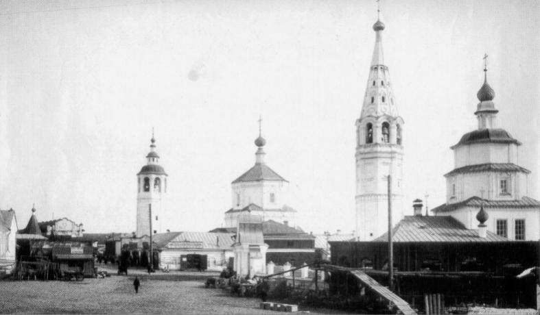 Кинешма. Церковь Воскресения Христова. архивная фотография, Воскресенская церковь - справа.