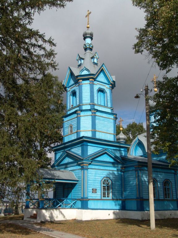 Дубой. Церковь Николая Чудотворца. общий вид в ландшафте