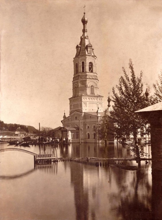 Церковь Петра и Павла (старая), Таборы (акватория Воткинского водохранилища) (Оханский район, Пермский край). архивная фотография, Фото 1914 года