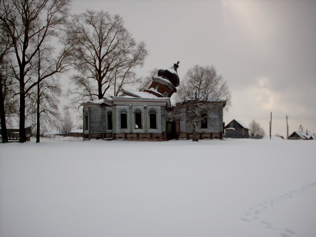 Новые Зятцы. Церковь Николая Чудотворца. общий вид в ландшафте