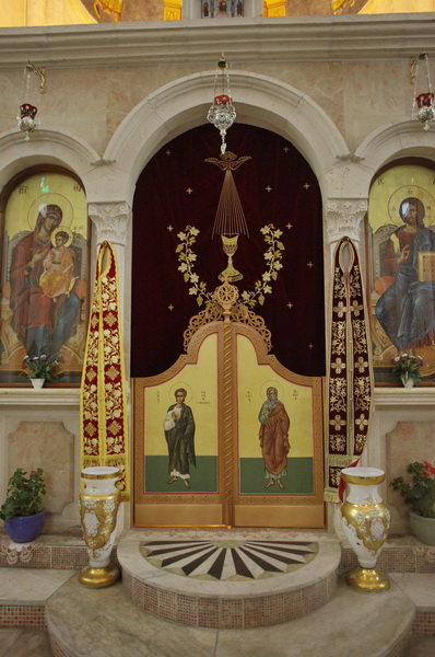 Монастырь на колодце Иакова в Самарии, Наблус (Сихем) (Палестина, Прочие страны). интерьер и убранство, Царские врата центрального престола храма.