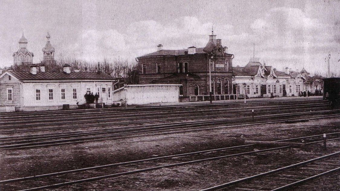 Новосибирск. Церковь Даниила пророка. архивная фотография, Ново-Николаевский вокзал и Данииловская церковь, 1905 г.