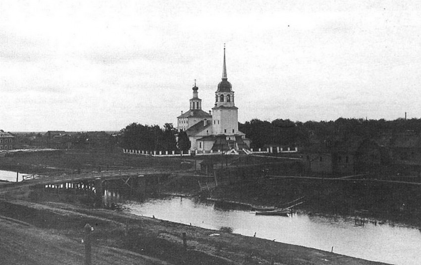 Собор Преображения Господня в Соломбале (старый), Архангельск (Архангельск, город, Архангельская область). архивная фотография, фото 1910 года  Фото с http://tiropolk.livejournal.com/1075665.html