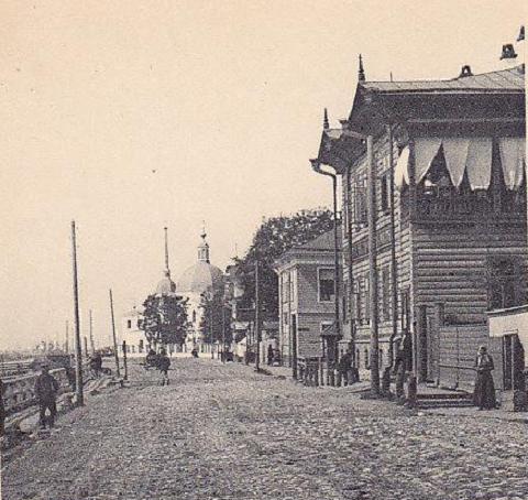 Церковь Благовещения Пресвятой Богородицы, Архангельск (Архангельск, город, Архангельская область). архивная фотография, Вид с набережной Северной Двины. Снимок неизвестного фотографа, 1901 год.