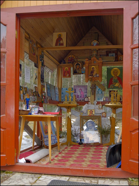 Часовня Георгия Победоносца (временная), Безобразово (Троицкий административный округ (ТАО), г. Москва). интерьер и убранство, Внутренний вид