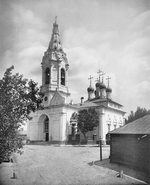 Что на Бережках, церковь Благовещения Пресвятой Богородицы, Хамовники (Центральный административный округ (ЦАО), г. Москва). архивная фотография,  Найденов Н. А. Москва. Соборы, монастыри и церкви. Ч. IV: Местность за Земляным городом. М., 1883, N 15 (фото 1882 год)