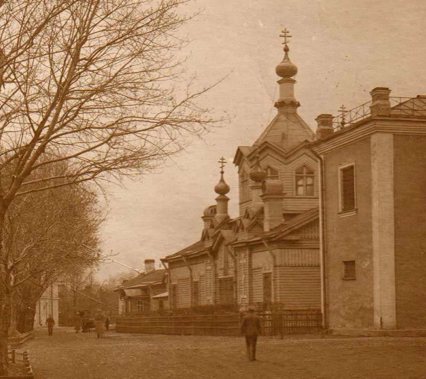 Московский район. Церковь Илии Пророка при Офицерской Воздухоплавательной школе. архивная фотография, Частная коллекция. Фото 1900-х годов