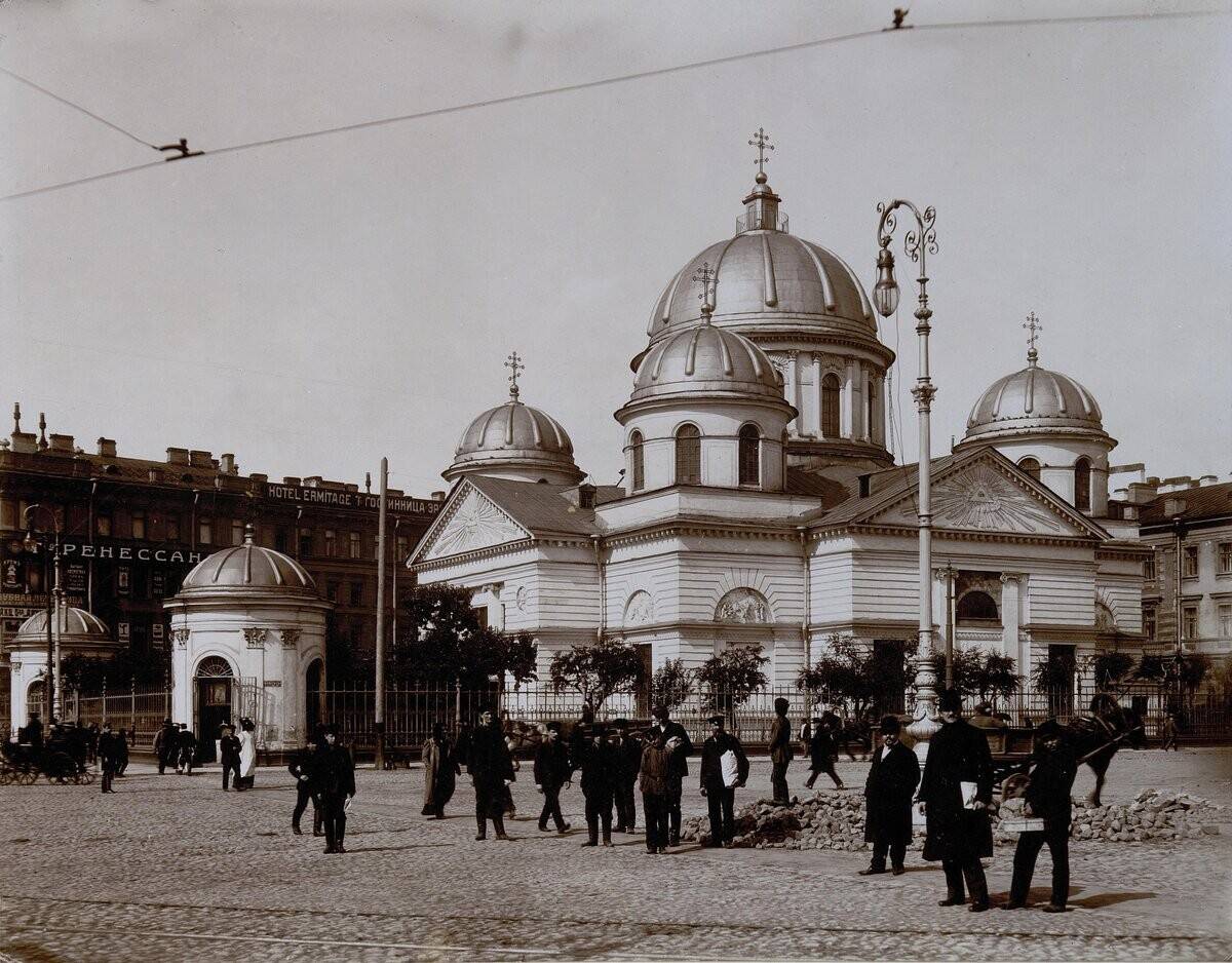 Церковь Входа Господня в Иерусалим (Знаменская), Центральный район (Санкт-Петербург, г. Санкт-Петербург). архивная фотография, Фотограф:  Е. Ф. Феофанов. 1910 г.