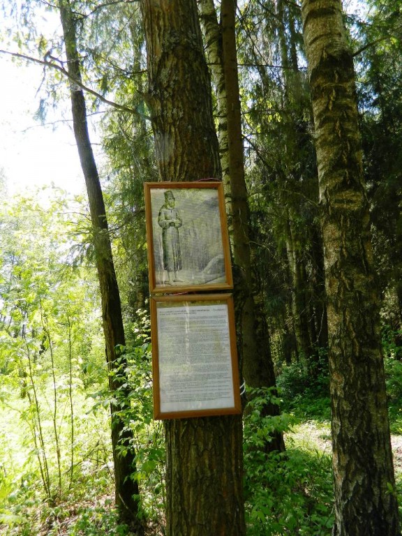 Часовня Иоанна Предтечи, Луговой (Дмитровский городской округ, Московская область). дополнительная информация, Место подвигов блж. Ионы Пешношского близ места Предтеченской часовни. Указатель