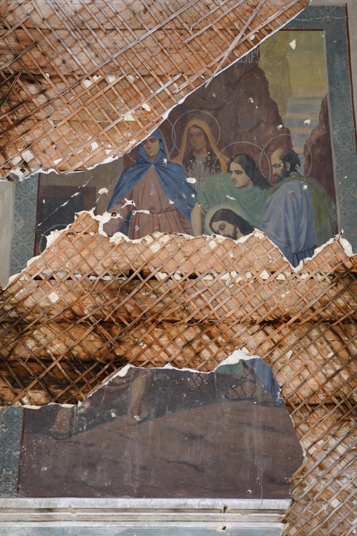 Церковь Михаила Архангела, Губашево (Николаевский район, Ульяновская область). интерьер и убранство, Фрагмент храмовой живописи: Помазание Иисуса миром