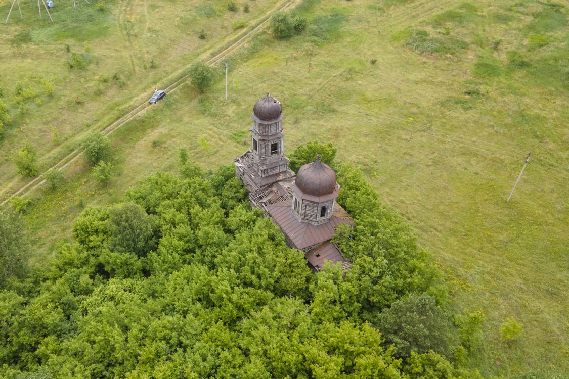 Губашево. Церковь Михаила Архангела. общий вид в ландшафте