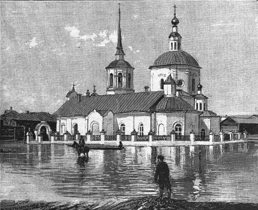 Собор Благовещения Пресвятой Богородицы, Томск (Томск, город, Томская область). архивная фотография, Рис. из журнала 