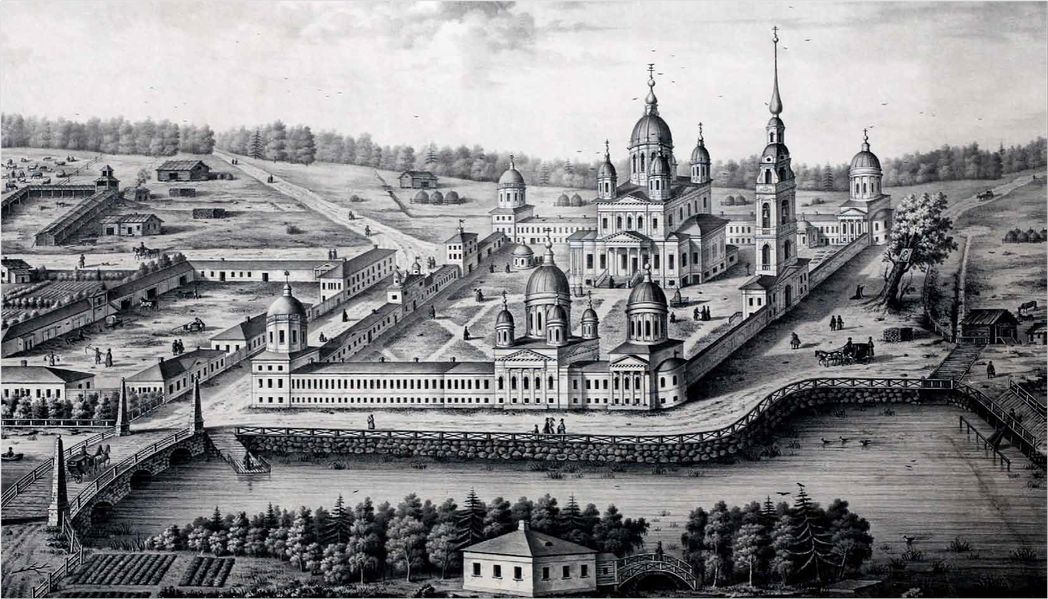 Вид Югской Дорофеевой пустыни. Литография Н. Пашкова. 1840-е гг. Рыбинский государственный историко-архитектурный и художественный музей-заповедник:  https://monasterium.ru/publikatsii/stati/obitel-pod-vodami-rybinskogo-morya/?ysclid=mjlwf17gjj277309841 , графика. Югская Дорофеева пустынь, Югская Пустынь (акватория Рыбинского водохранилища) (Рыбинский район, Ярославская область)