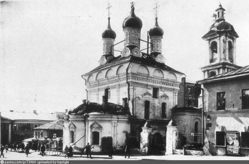 Хамовники. Церковь Николая Чудотворца Стрелецкого. архивная фотография, фото с сайта pastvu.com