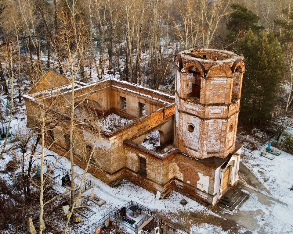 Церковь Сретения Господня, Минусинск (Минусинск, город, Красноярский край). фасады, с дрона
