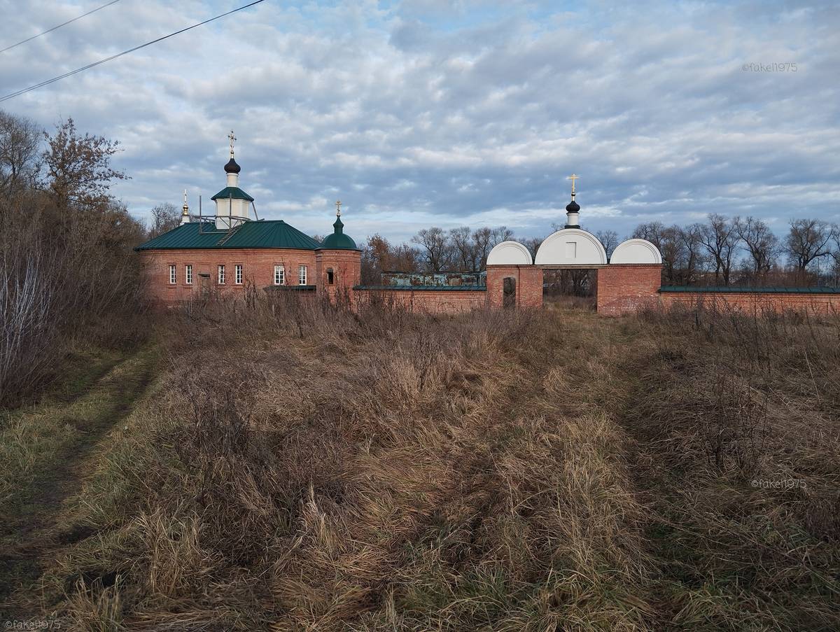 общий вид в ландшафте. Покровский мужской монастырь, Данков (Данковский район, Липецкая область)