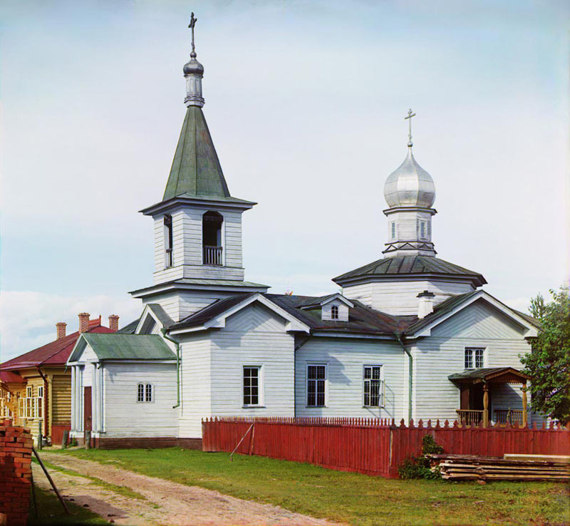 Церковь Иоанна Предтечи, Леушино (акватория Рыбинского водохранилища) (Череповецкий район, Вологодская область). архивная фотография, Церковь Иоанна Предтечи. Фотография С.М.Прокудина-Горского, 1909. http://photoprogulki.narod.ru/leushino1.htm . Оригинал: http://cdn.loc.gov/service/pnp/prokc/21000/21003v.jpg