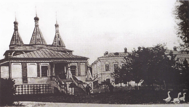 Церковь Похвалы Божией Матери при Архиерейском доме, Тула (Тула, город, Тульская область). архивная фотография, Фотография с видом зданий Предтечева монастыря, выполненная в нач. ХХ века.