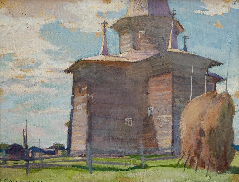 Церковь Зосимы и Савватия, Верховский Погост (Верховье) (Тарногский район, Вологодская область). графика, 