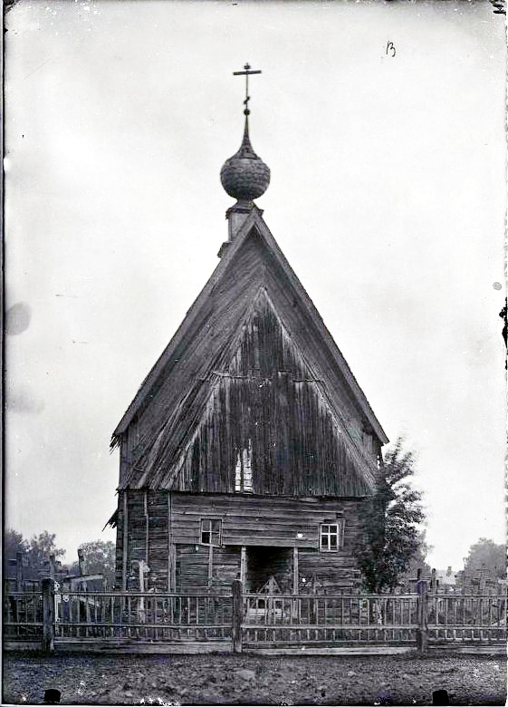 Церковь Казанской иконы Божией Матери (деревянная), Соцевино (Галичский район, Костромская область). архивная фотография, Фото 1914 г. из фондов Российского этнографического музея. (ГК №30696803)
