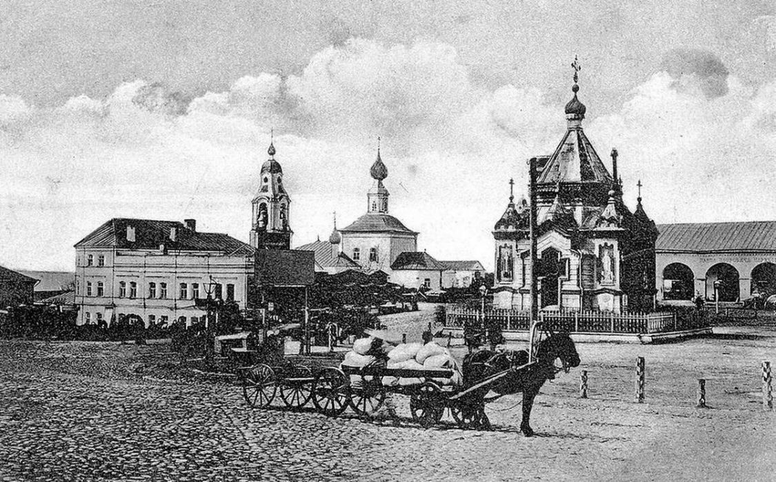 Кострома. Часовня Александра Невского на Сусанинской площади. архивная фотография, Фото Д.И. Пряничникова, 1915 г.