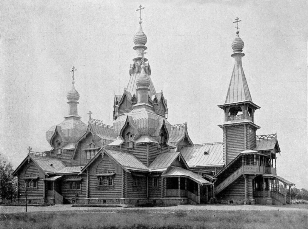 Церковь Казанской иконы Божией Матери на Преображенском кладбище, Фрунзенский район (Санкт-Петербург, г. Санкт-Петербург). архивная фотография, 1906 год с https://pastvu.com/