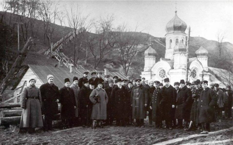 Источник: «Архивные фотографии города Киева», 1920-е г.г., архивная фотография. Часовня Николая Чудотворца у Цепного моста, Печерский район (Киев, город, Украина, Киевская область)