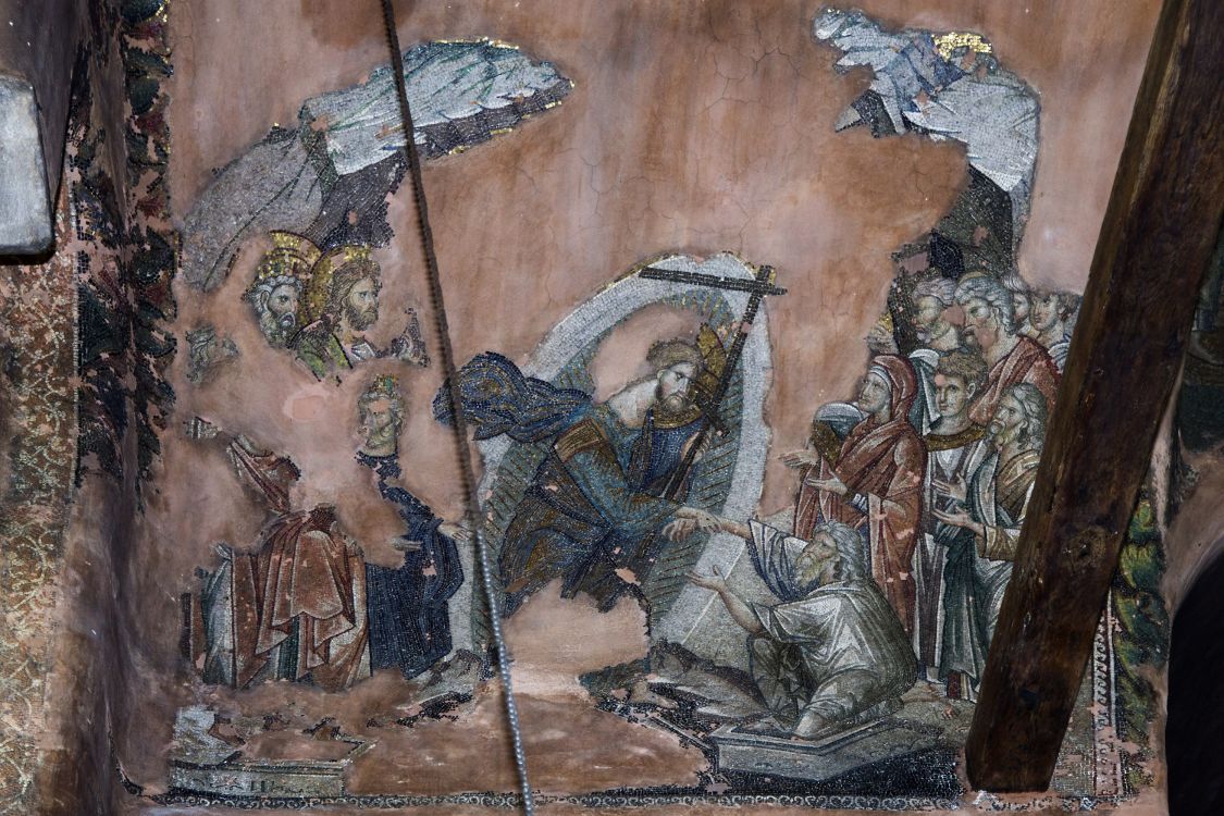 Церковь Двенадцати апостолов, Салоники (Θεσσαλονίκη) (Центральная Македония, Греция). интерьер и убранство, Сошествие во ад. Мозаика XIV в.
