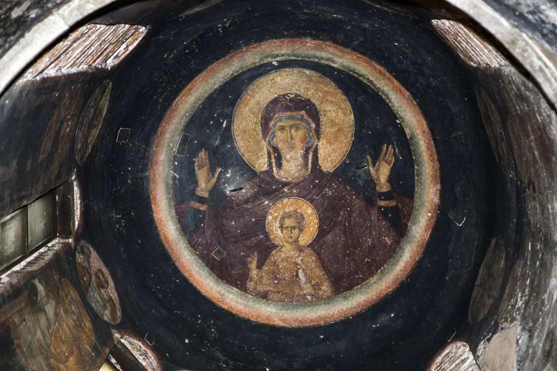Церковь Двенадцати апостолов, Салоники (Θεσσαλονίκη) (Центральная Македония, Греция). интерьер и убранство, Фреска бокового купола.  XIV в.