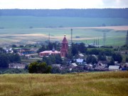 Церковь Тихона, Патриарха Всероссийского, вид на село с подъездной дороги<br>, Новое Ганькино, Исаклинский район, Самарская область