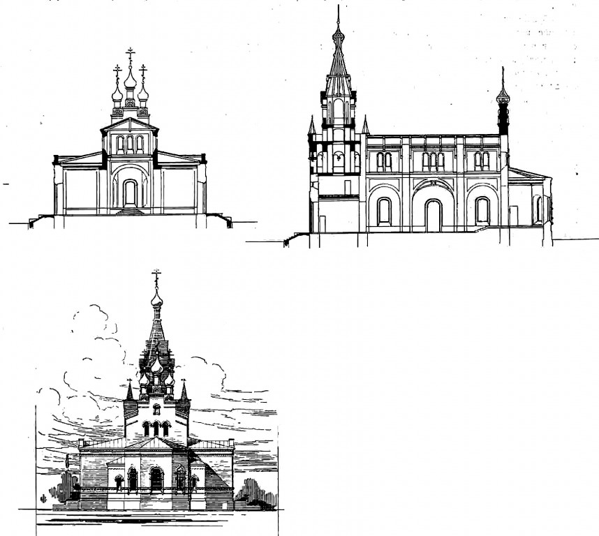Церковь Казанской иконы Божией Матери, Лагодехи (Кахетия, Грузия). архивная фотография, Рис. из журнала 