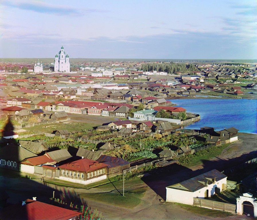 Храмовый комплекс. Церкви Вознесения Господня и Николая Чудотворца, Касли (Каслинский район, Челябинская область). архивная фотография, Прокудин-Горский С.М. Библиотека Конгресса  фото 20500    
