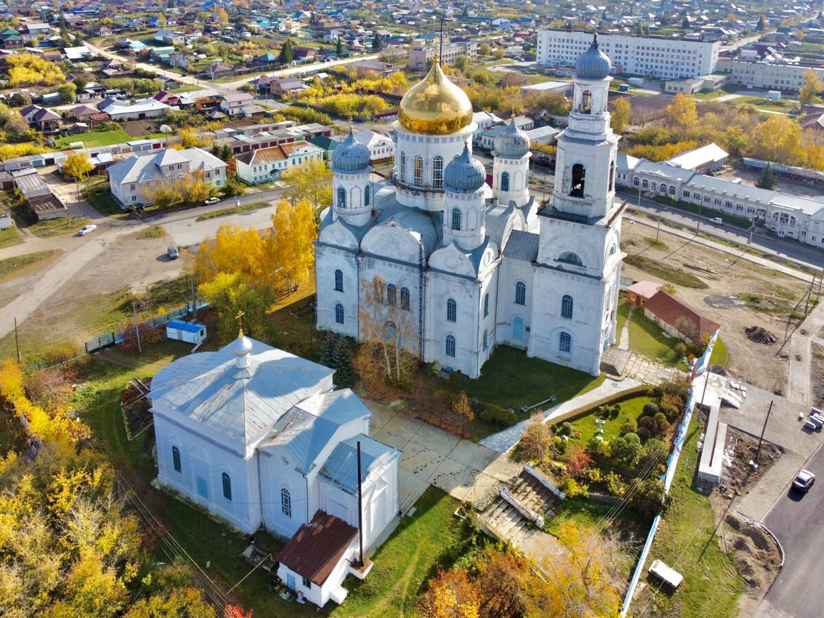 Храмовый комплекс. Церкви Вознесения Господня и Николая Чудотворца, Касли (Каслинский район, Челябинская область). фасады, Вид с СЗ