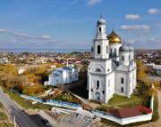 Храмовый комплекс. Церкви Вознесения Господня и Николая Чудотворца, Вид с ЮЗ<br>, Касли, Каслинский район, Челябинская область