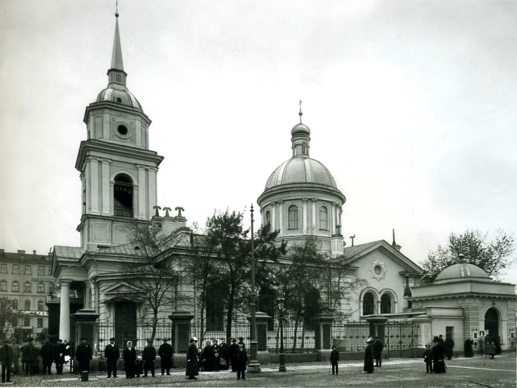 Церковь Покрова Пресвятой Богородицы в Большой Коломне, Адмиралтейский район (Санкт-Петербург, г. Санкт-Петербург). архивная фотография, Фотография ателье Буллы, 1912 http://www.etoretro.ru