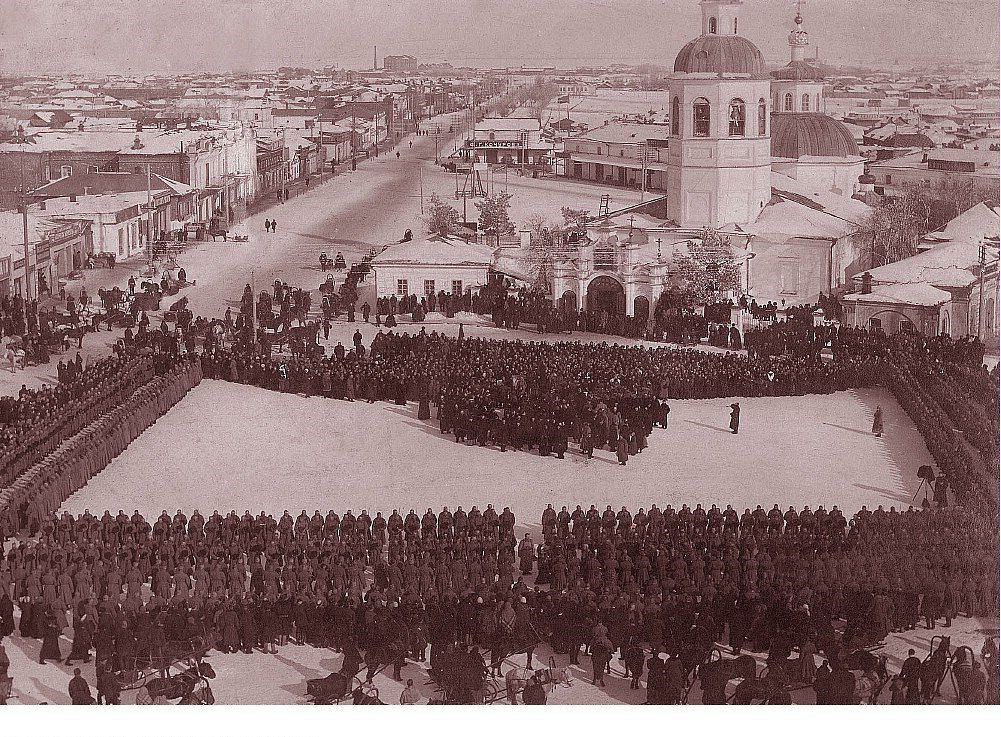 Курган. Церковь Троицы Живоначальной (старая). архивная фотография, Фото 1914 года