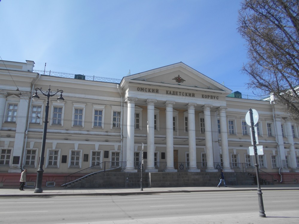 Омск. Домовая церковь Николая Чудотворца при бывшем Первом Сибирском кадетском корпусе. фасады