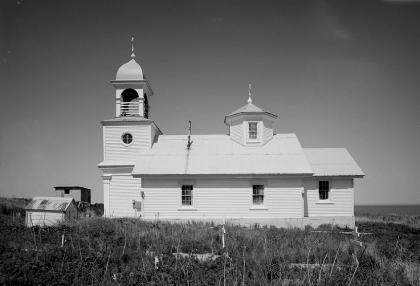 Карлук. Церковь Вознесения Господня. архивная фотография, Фото с сайтаhttps://en.wikipedia.org/wiki/Ascension_of_Our_Lord_Chapel