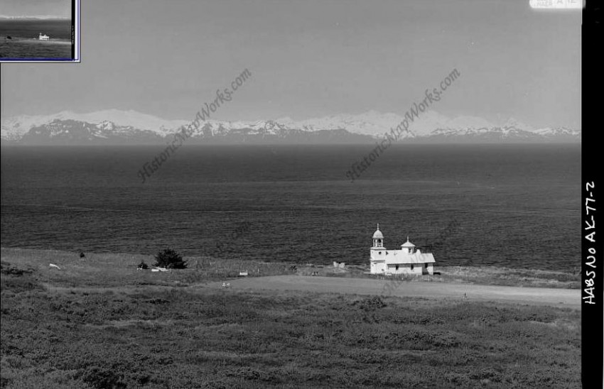 Церковь Вознесения Господня, Карлук (Аляска, США). архивная фотография, Фото с сайта http://www.historicmapworks.com/Atlas.php?cat=BWPhotos&c=HB&a=289